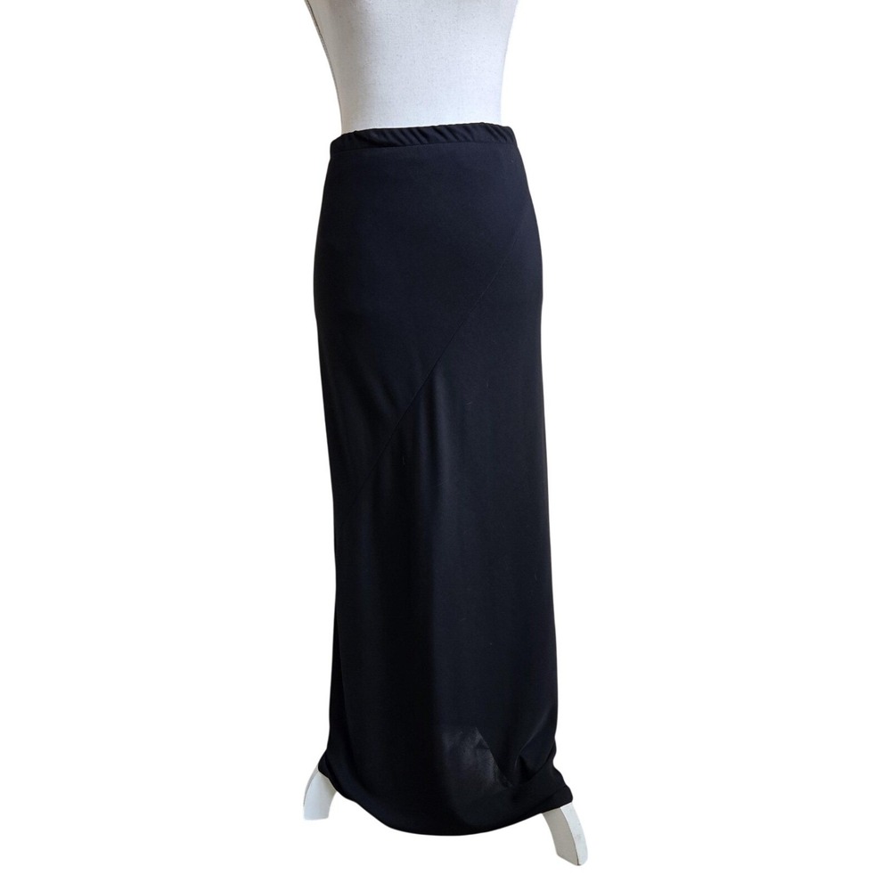 Vtg Y2k Women's Black Stretchy Maxi Floor Length Skirt Goth‎ Whimsygoth Grunge